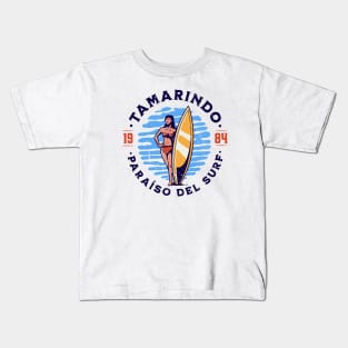 Vintage Tamarindo, Costa Rica Surfer's Paradise // Retro Surfing 1980s Badge B Kids T-Shirt